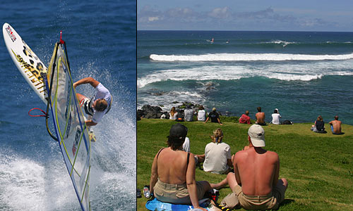 Ein perfekter Platz für Surfer und Zuschauer