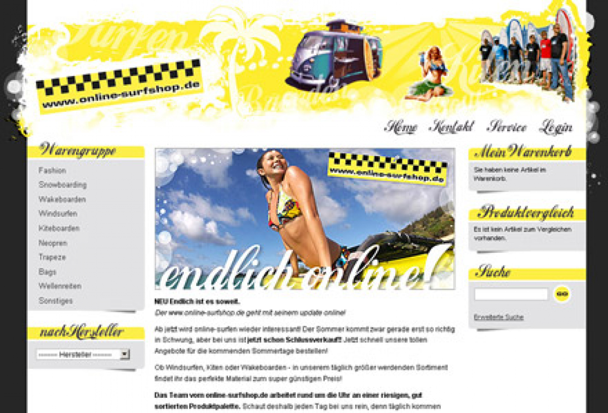 Online-Surfshop.de - im neuen Design