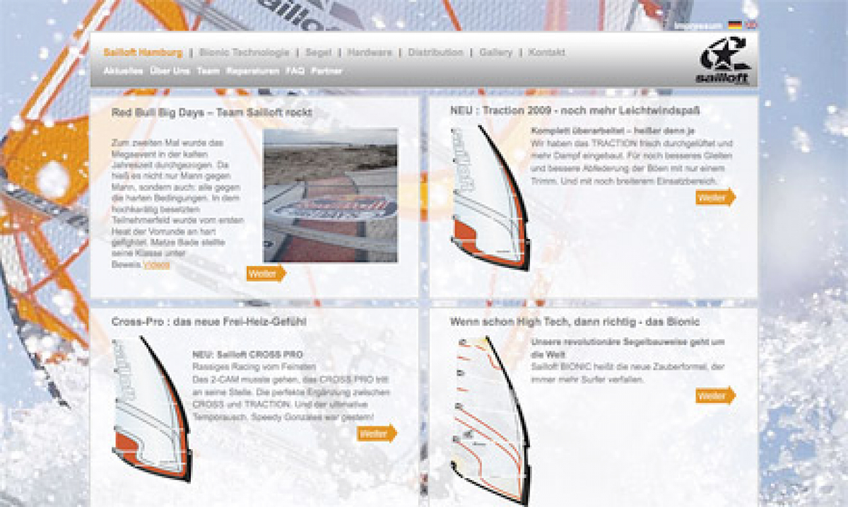 Sailloft 2009 - neue Website / neue Segel
