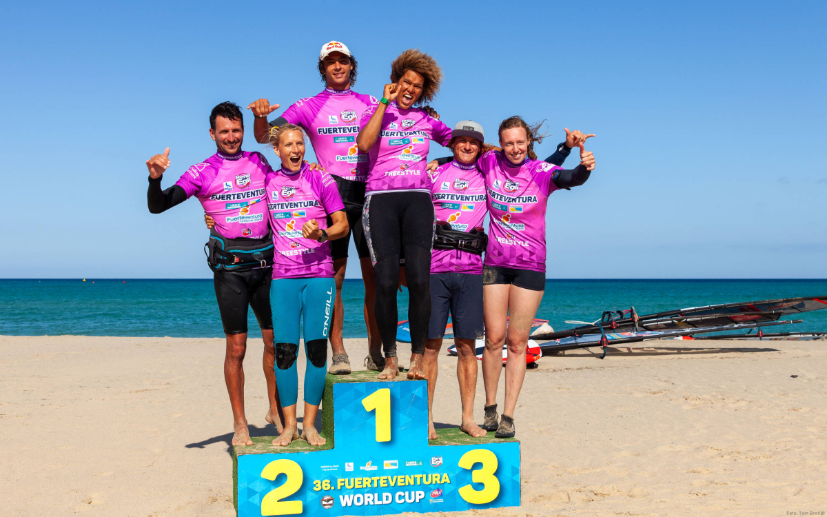 Das Freestyle Podium am Sotavento Beach