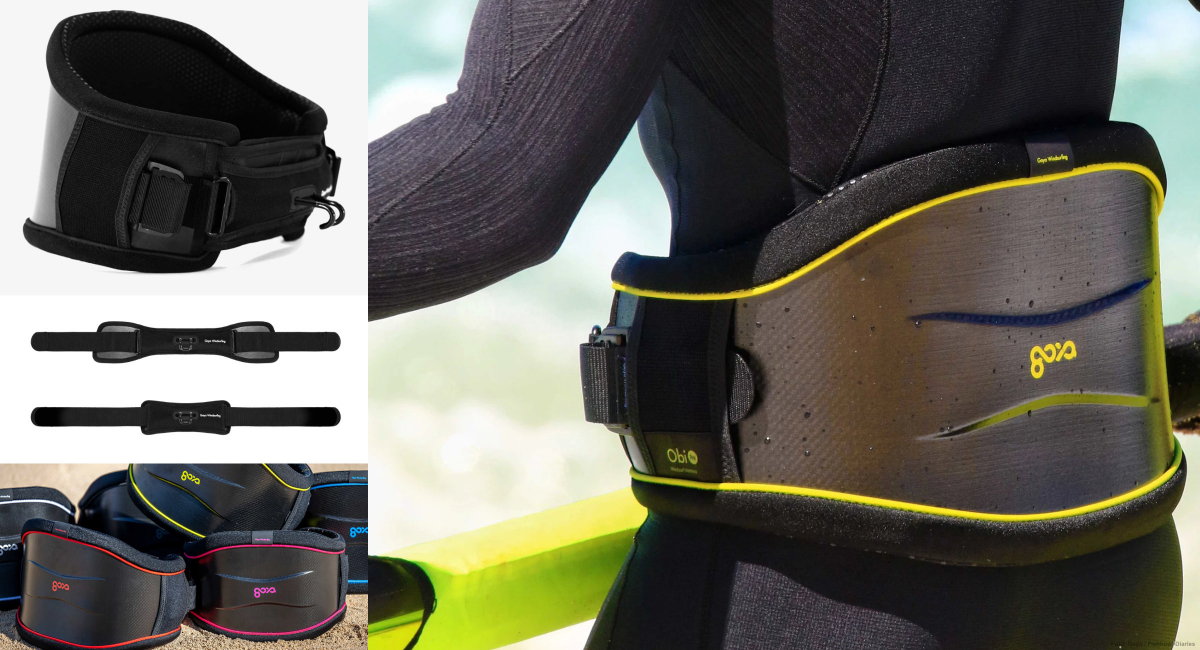 Das Goya Obi Pro kann mit zwei unterschiedlichen Hakenplatten gefahren werden. Es gibt eine 20 cm lange, feststehende Hakenplatte und eine 16 cm lange, gleitende Hakenplatte. Das Trapez und die Hakenplatte werden separat verkauft.