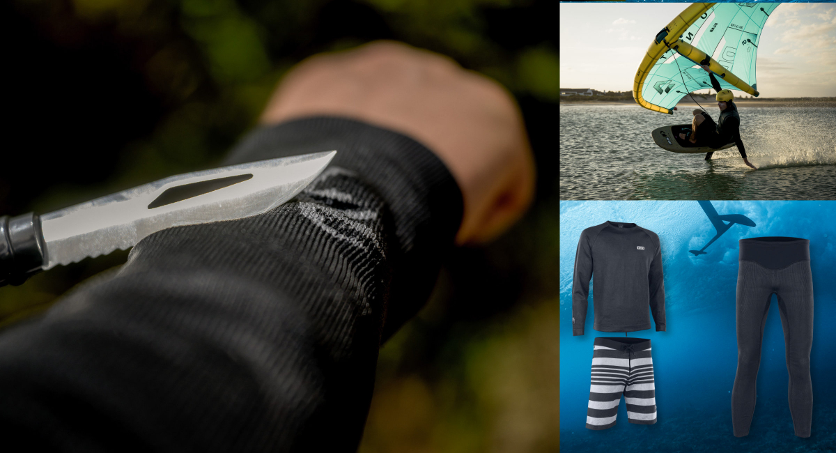 Am besten nicht nachmachen. Die Faser der ION-Surf-Shield-Produkte ist schnittvermindernd.