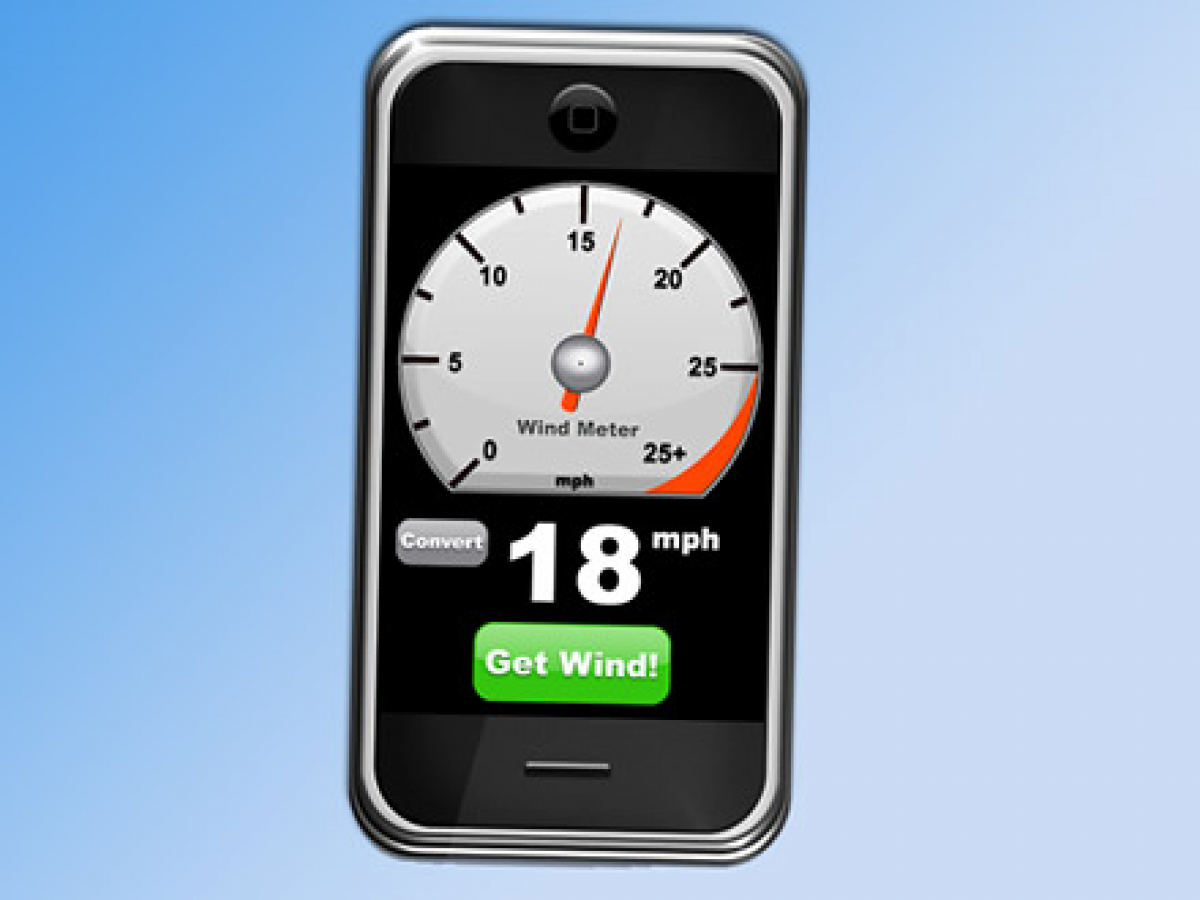 iPhone Windmessung - Wind Meter App