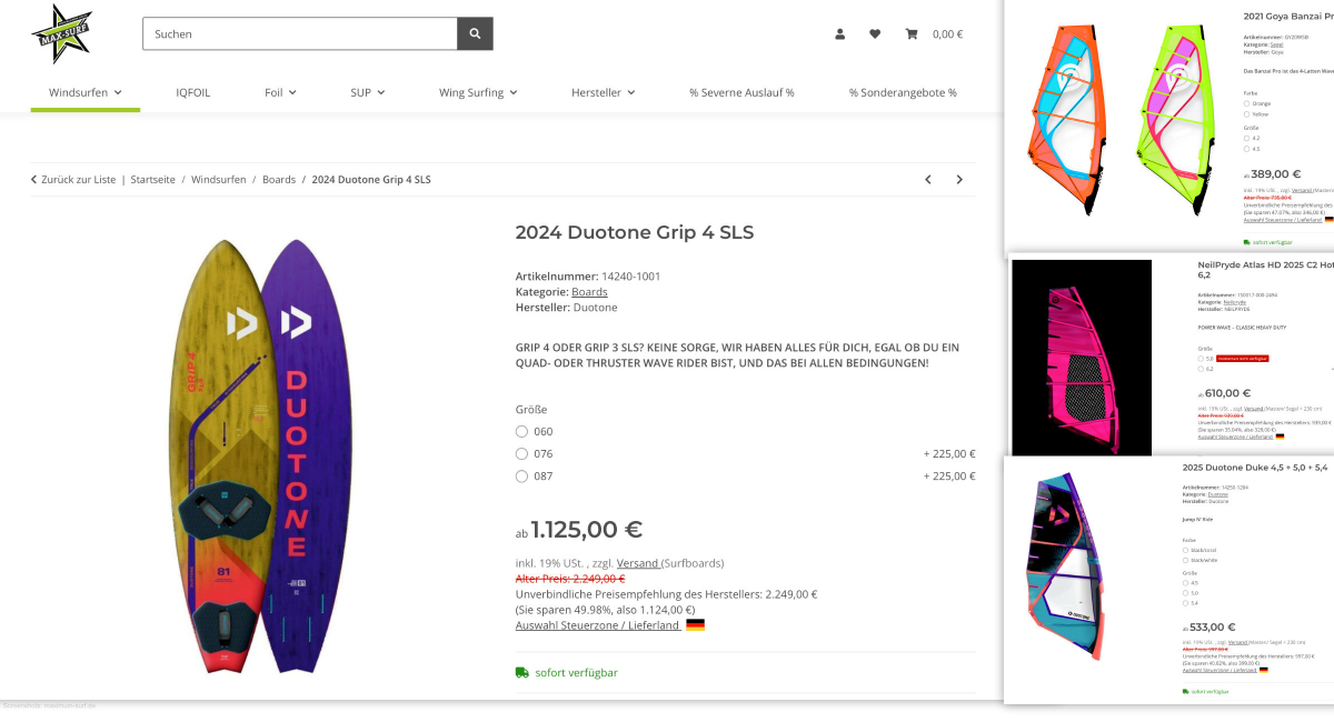 Maximum Surf: Angebote mit bis zu 45 % Rabatt