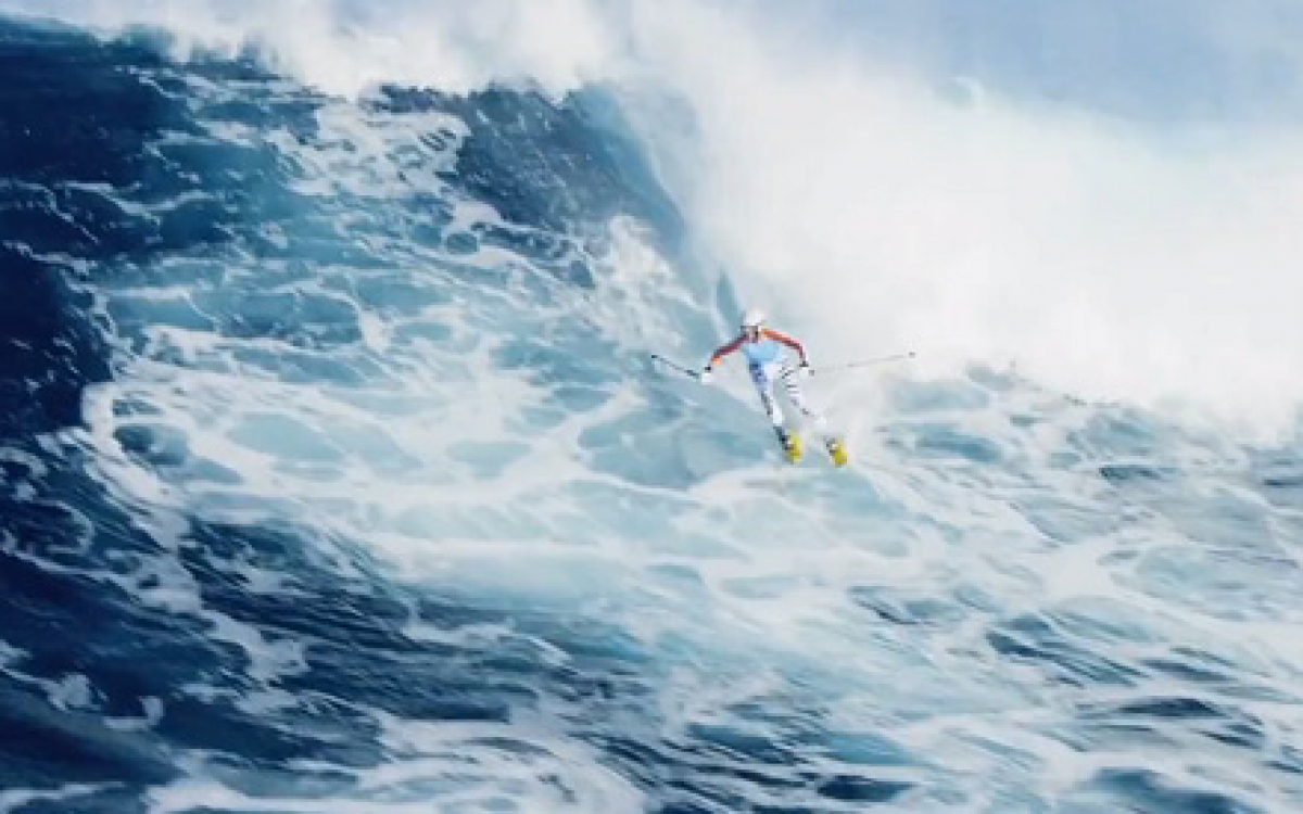 Die Welle als Berg - Ski statt Surfboard