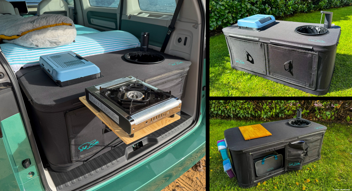 Auch der Kühlschrank ist bis auf das eigentliche Kühlaggregat aufblasbar