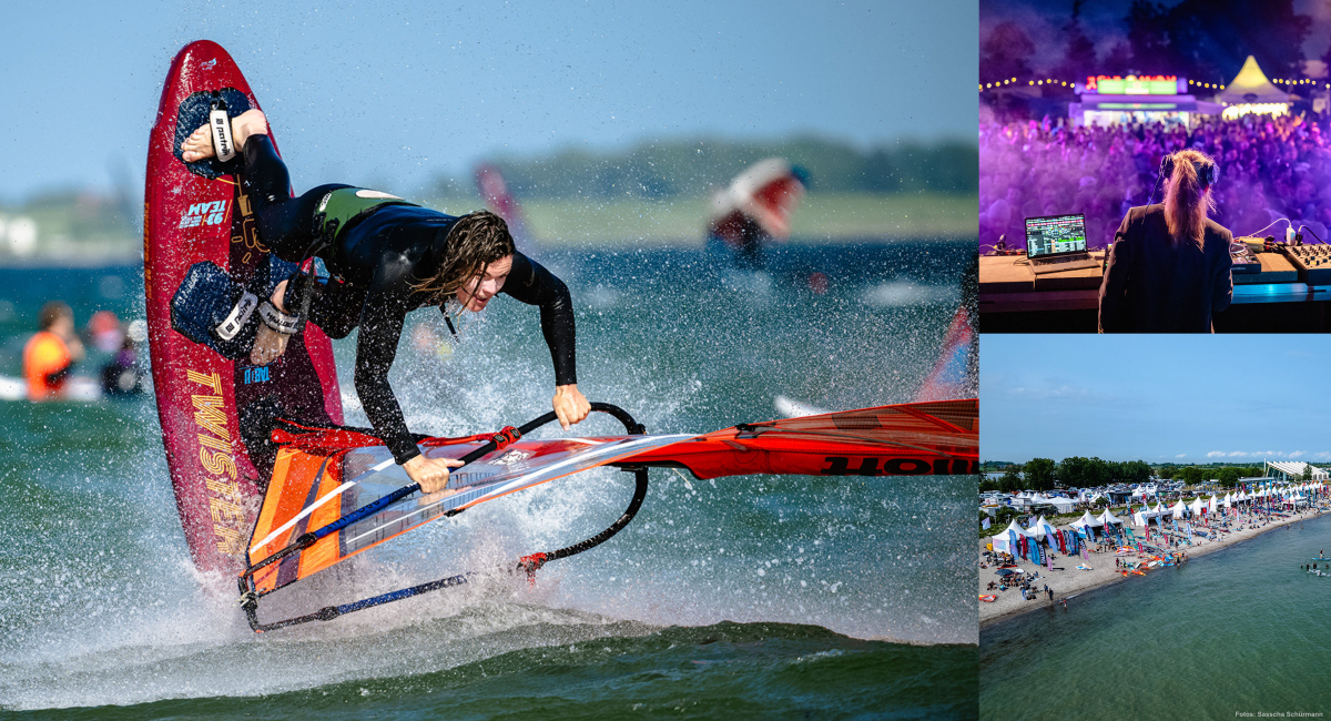 Das Surf-Festival auf Fehmarn findet in 2026 noch einmal auf dem gewohnten Gelände statt.