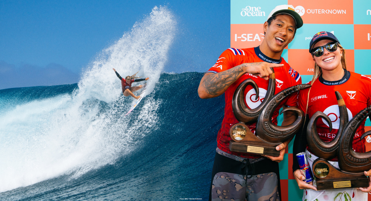 Was für ein Hammer-Top-Turn in Teahupo'o. Erin Brooks hat die Frauenwertung der Tahiti Surf Pro gewonnen. Seth Moniz siegte bei den Männern.